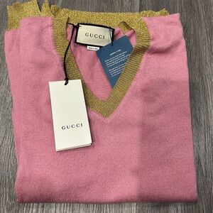 Gucci Pink Cashmere Sweater Sz Small